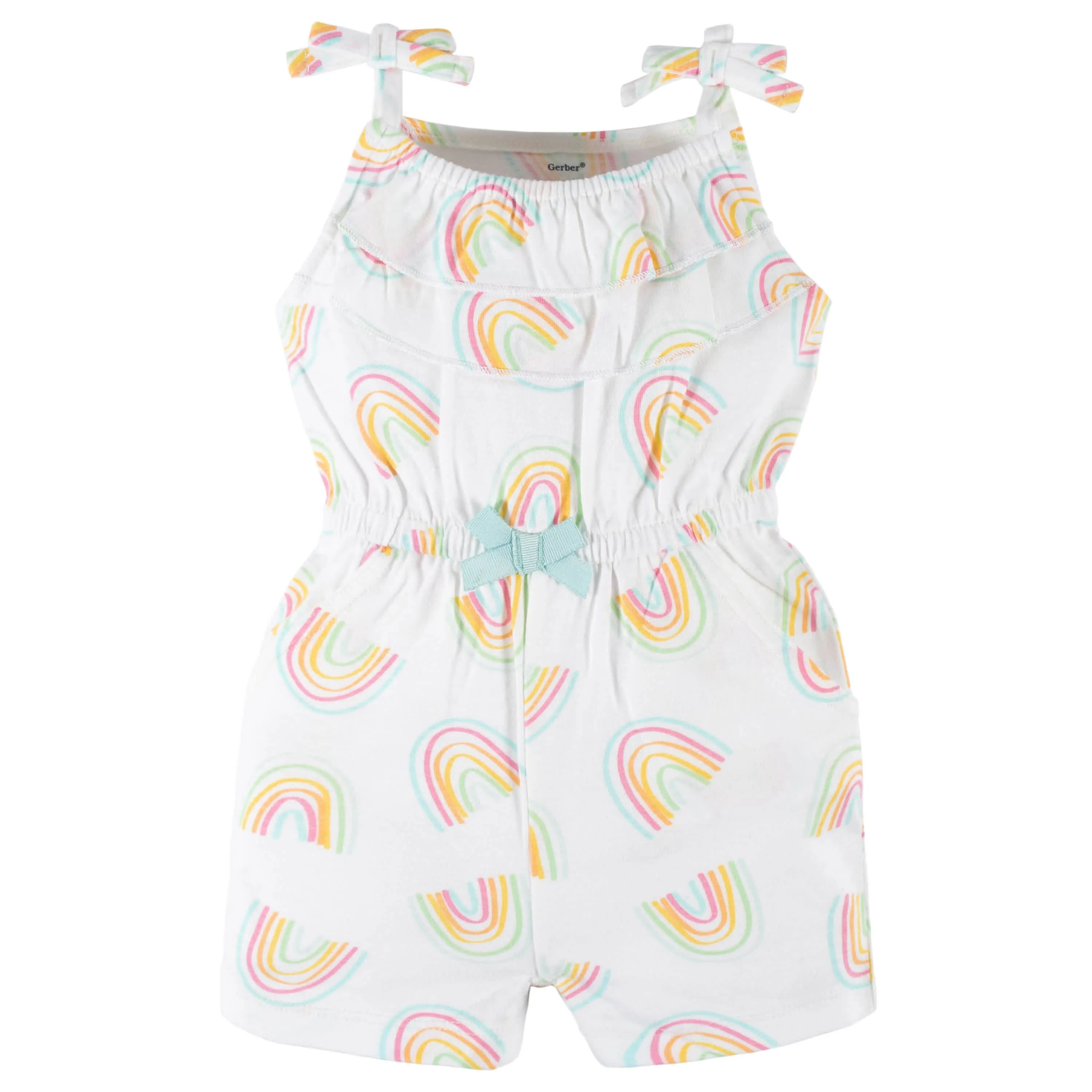 2-Pack Baby & Toddler Girls Dots Of Rainbows Tank Rompers