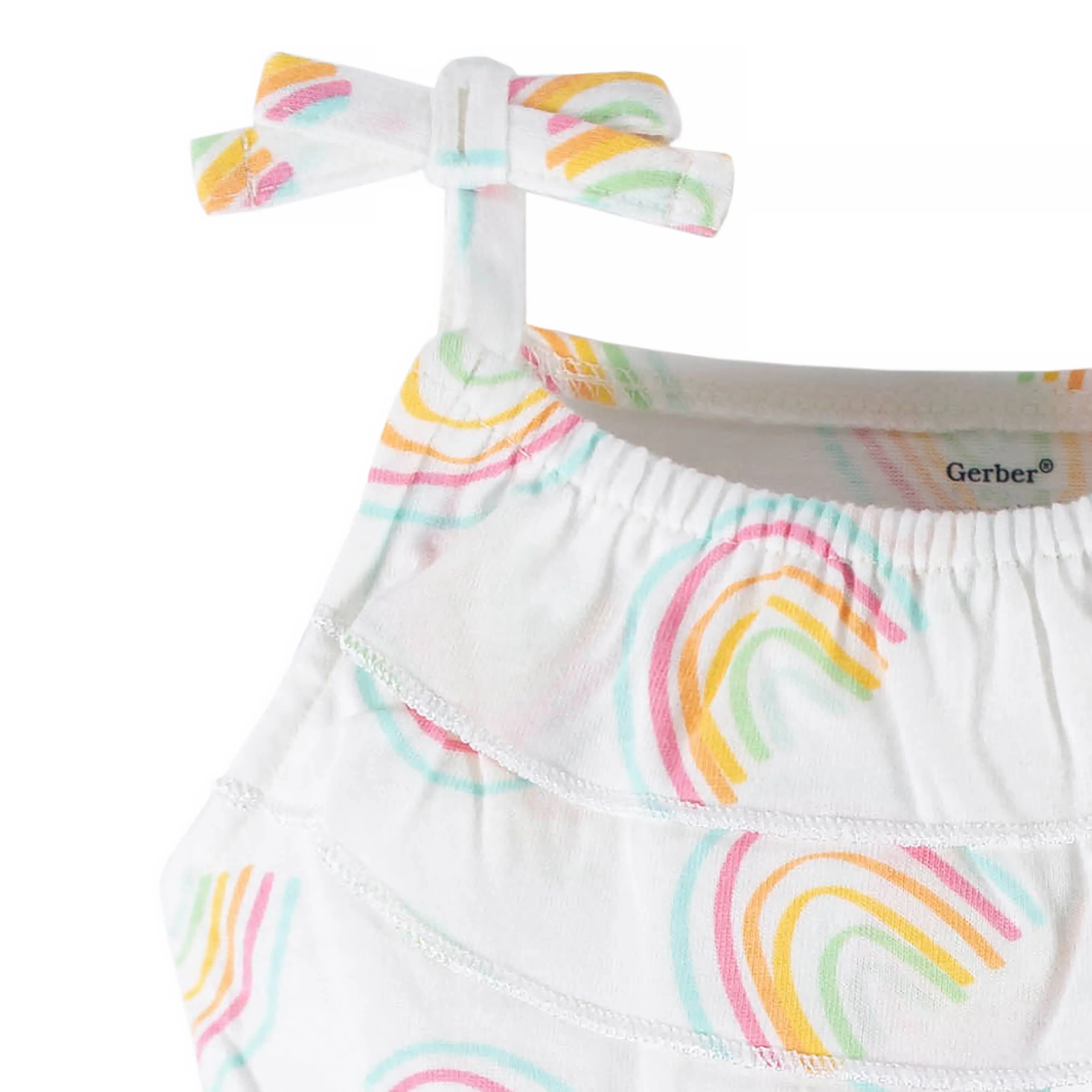 2-Pack Baby & Toddler Girls Dots Of Rainbows Tank Rompers