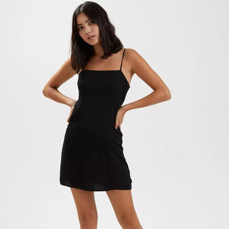 Afends Lola Recycled Mini Dress Black