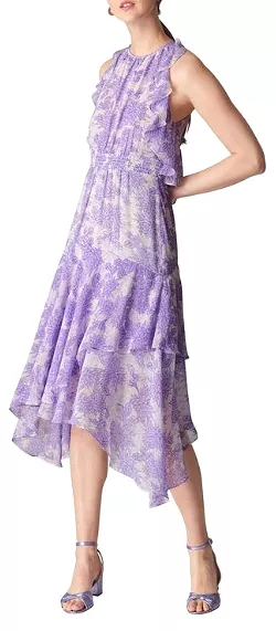 Anne Lilac Print Dress