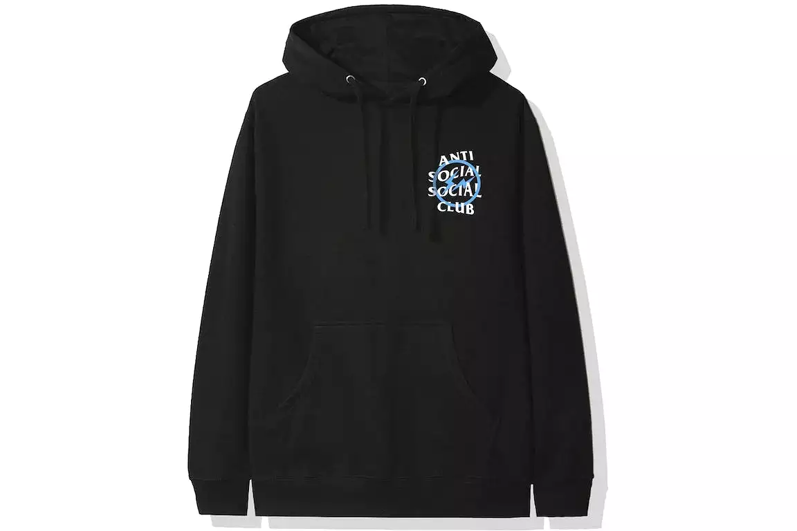 ANTI SOCIAL SOCIAL CLUB X FRAGMENT BLUE BOLT HOODIE BLACK