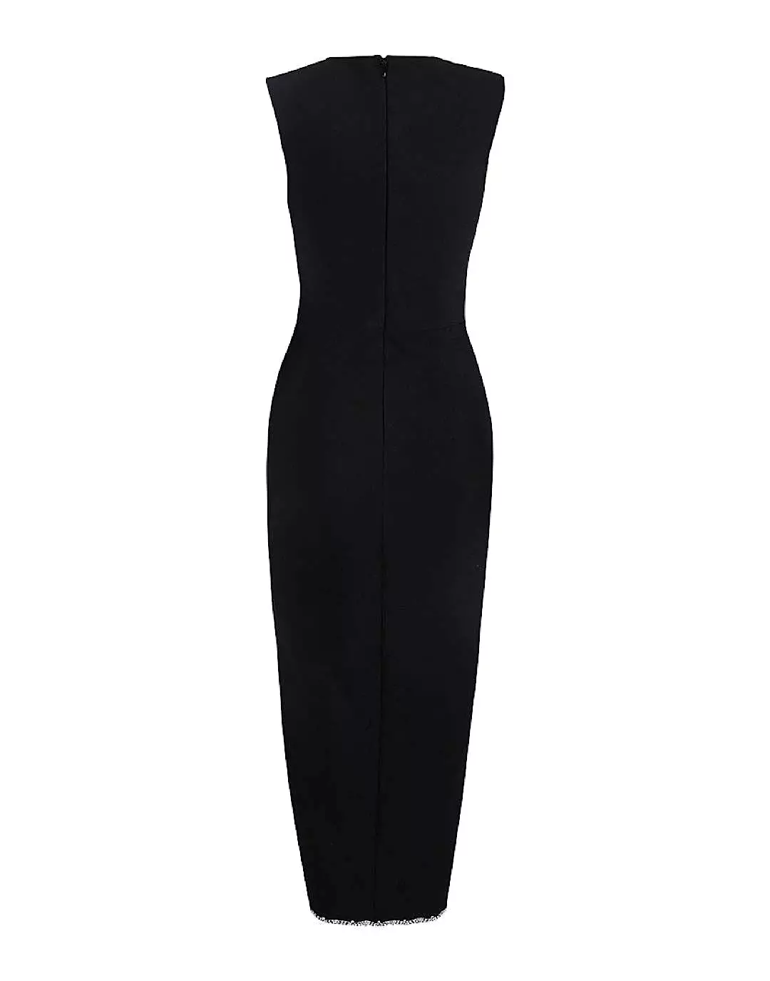 Black Crystal Cutout Midi Dress