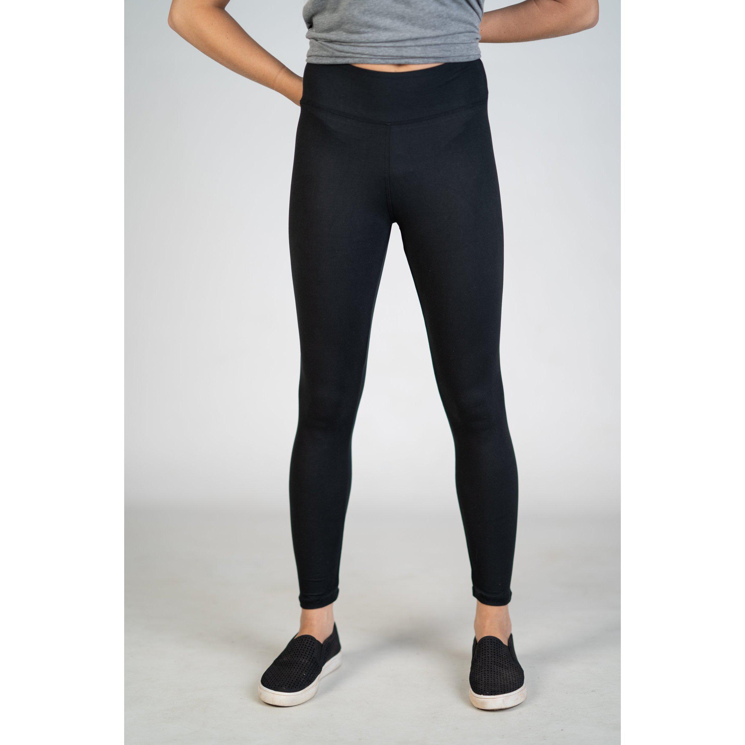 Black High Waist Yoga Band Leggings (One Size or Plus)