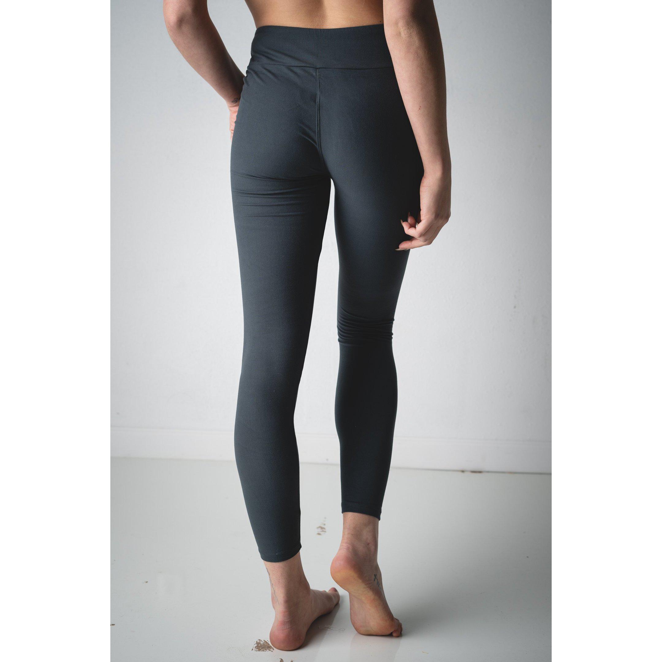 Black High Waist Yoga Band Leggings (One Size or Plus)