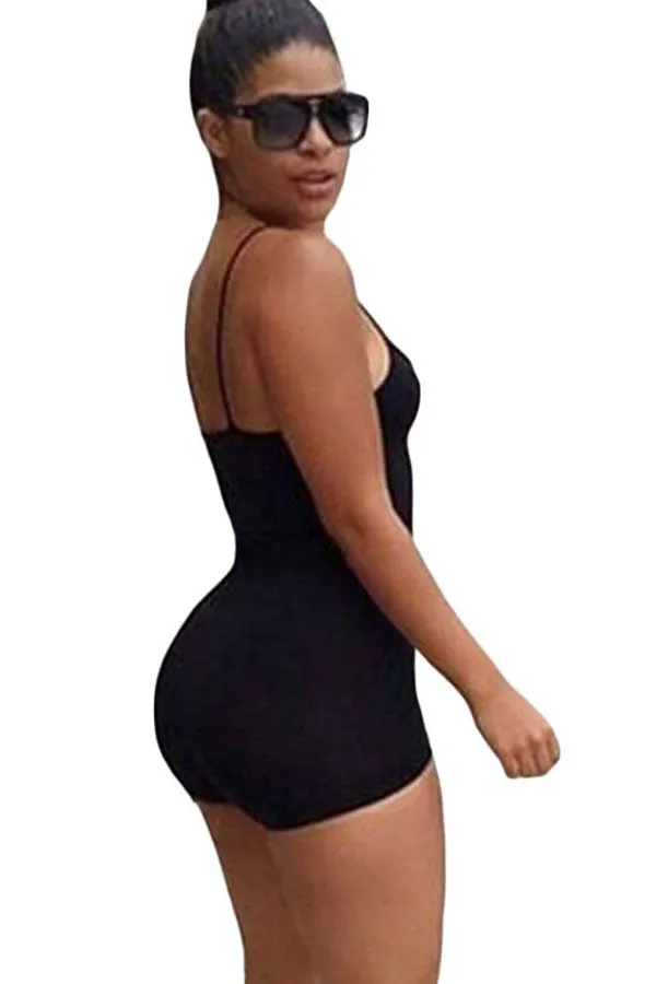 BlackPurpleWhite Bodycon Rompers  Jumpsuit Shorts With Strap  Backless Playsuit Overalls 64035 SM6