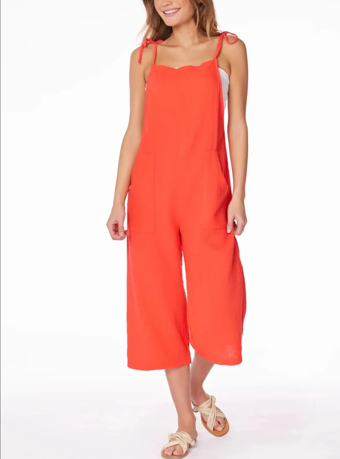 bobi crop wide leg overalls