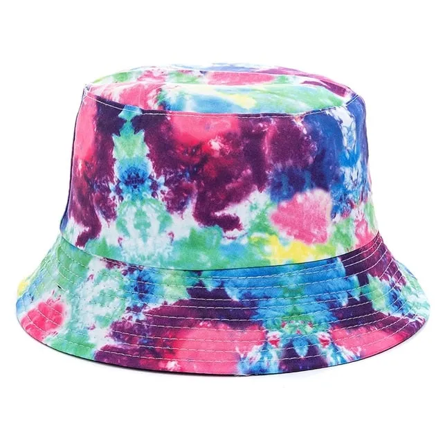 Bucket Hats Reversible Flower Geometric Printing Women Outdoor Hat