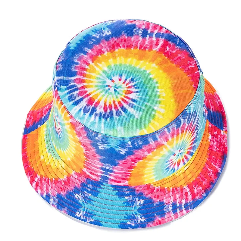 Bucket Hats Reversible Flower Geometric Printing Women Outdoor Hat