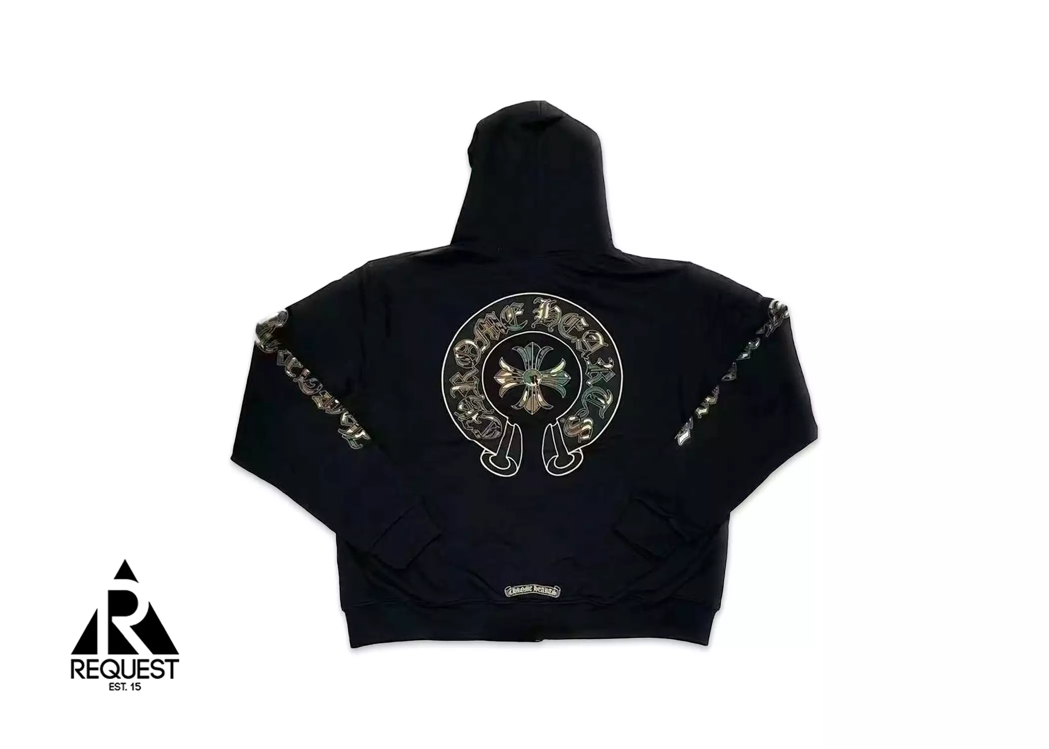 Chrome Hearts Horseshoe Camo Thermal Zip Up Hoodie Black