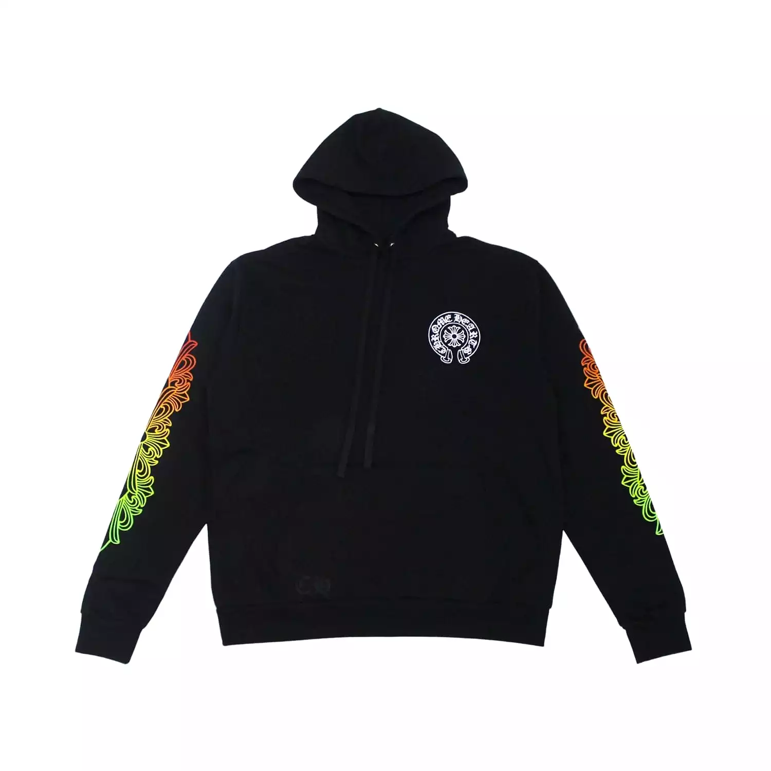 CHROME HEARTS MULTI COLOR HORSE SHOE FLORAL HOODIE BLACK