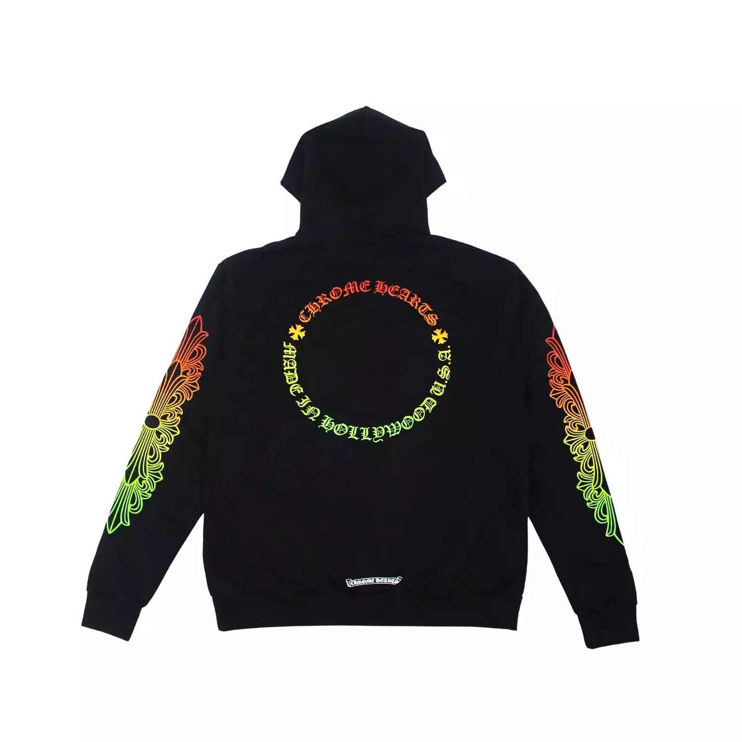 CHROME HEARTS MULTI COLOR HORSE SHOE FLORAL HOODIE BLACK