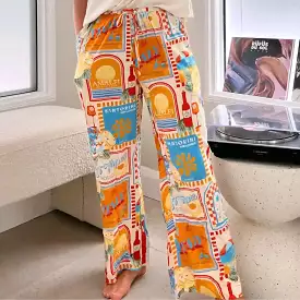 Cici Pants Sun Lounger print