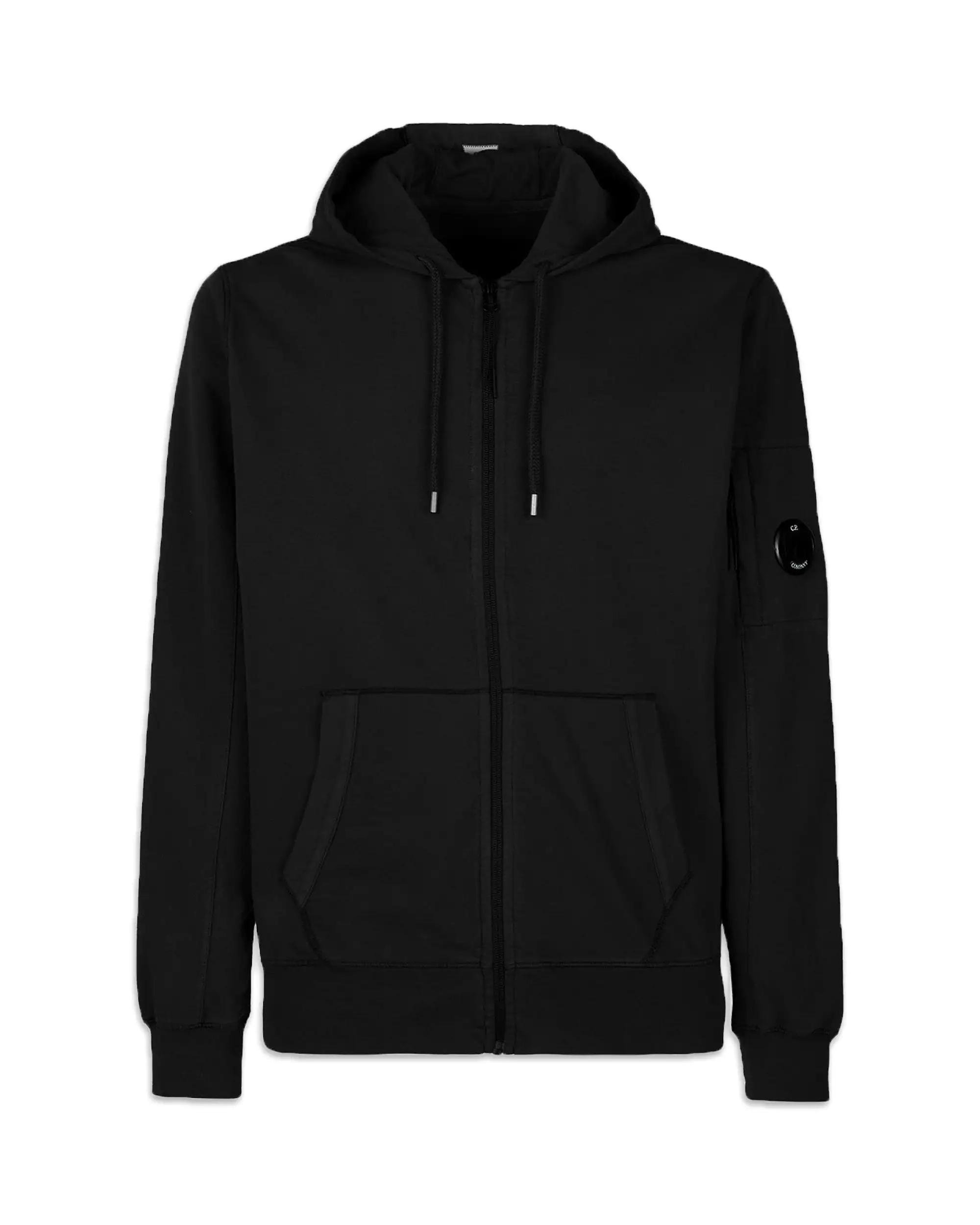 CP Company Light Fleece Zipped Hoodie Black