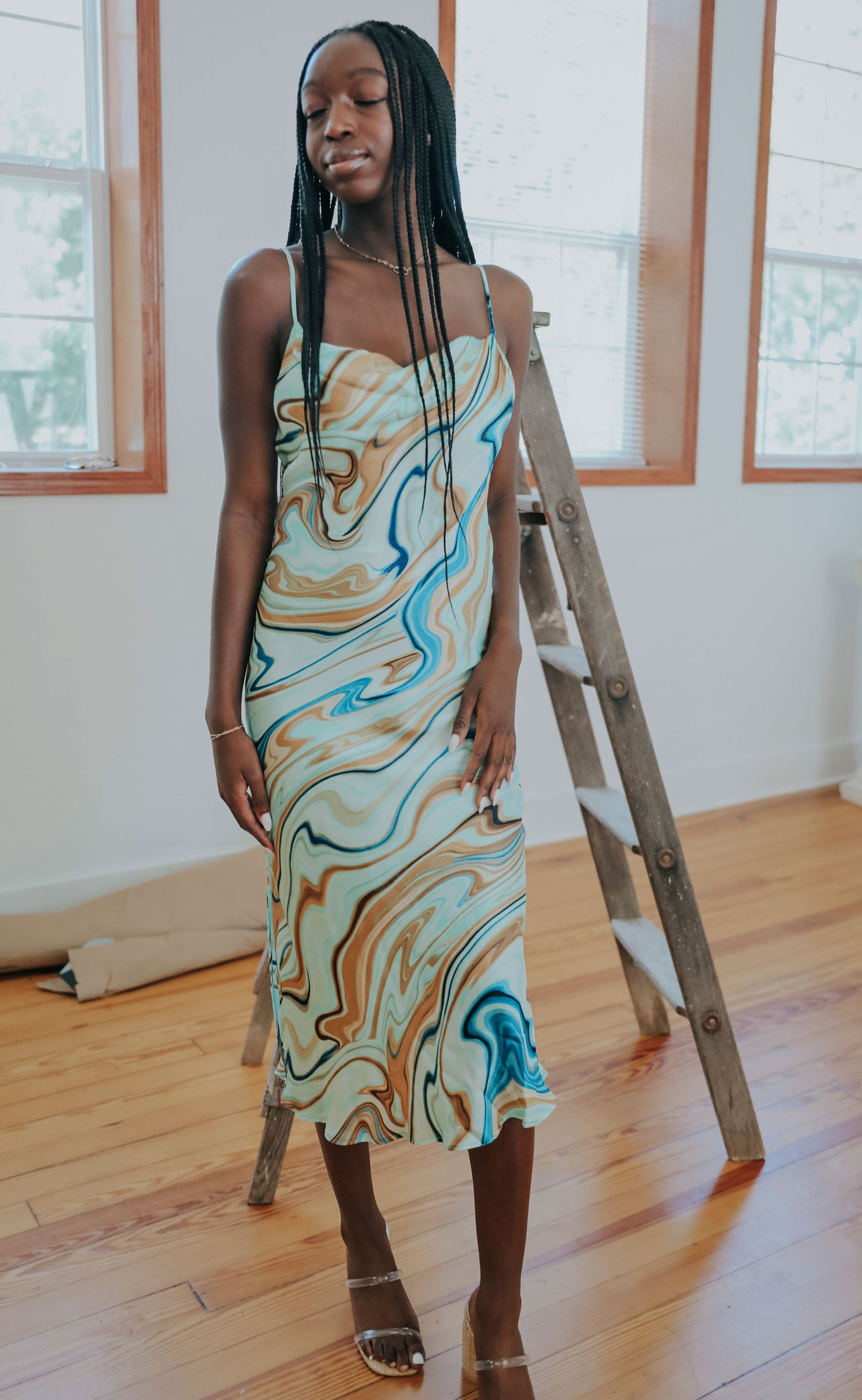 crazy feeling midi dress - blue