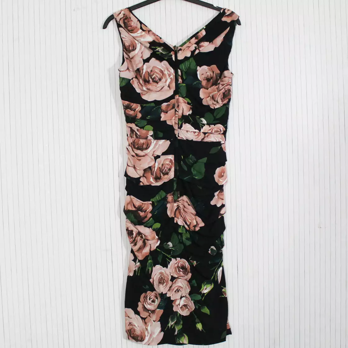 Dolce & Gabbana Brand New 1380 Rose Print Sleeveless Midi Dress XS