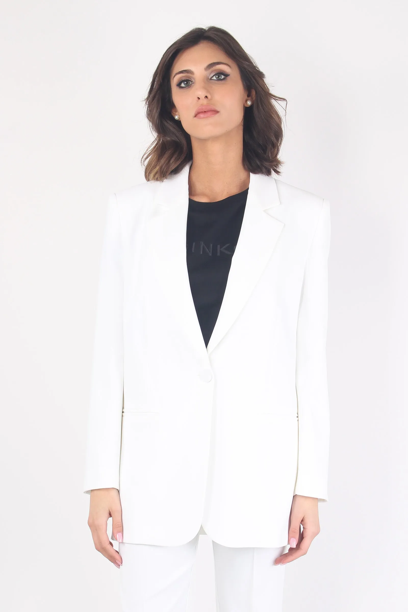 Esagerata Blazer Crepe Stret White