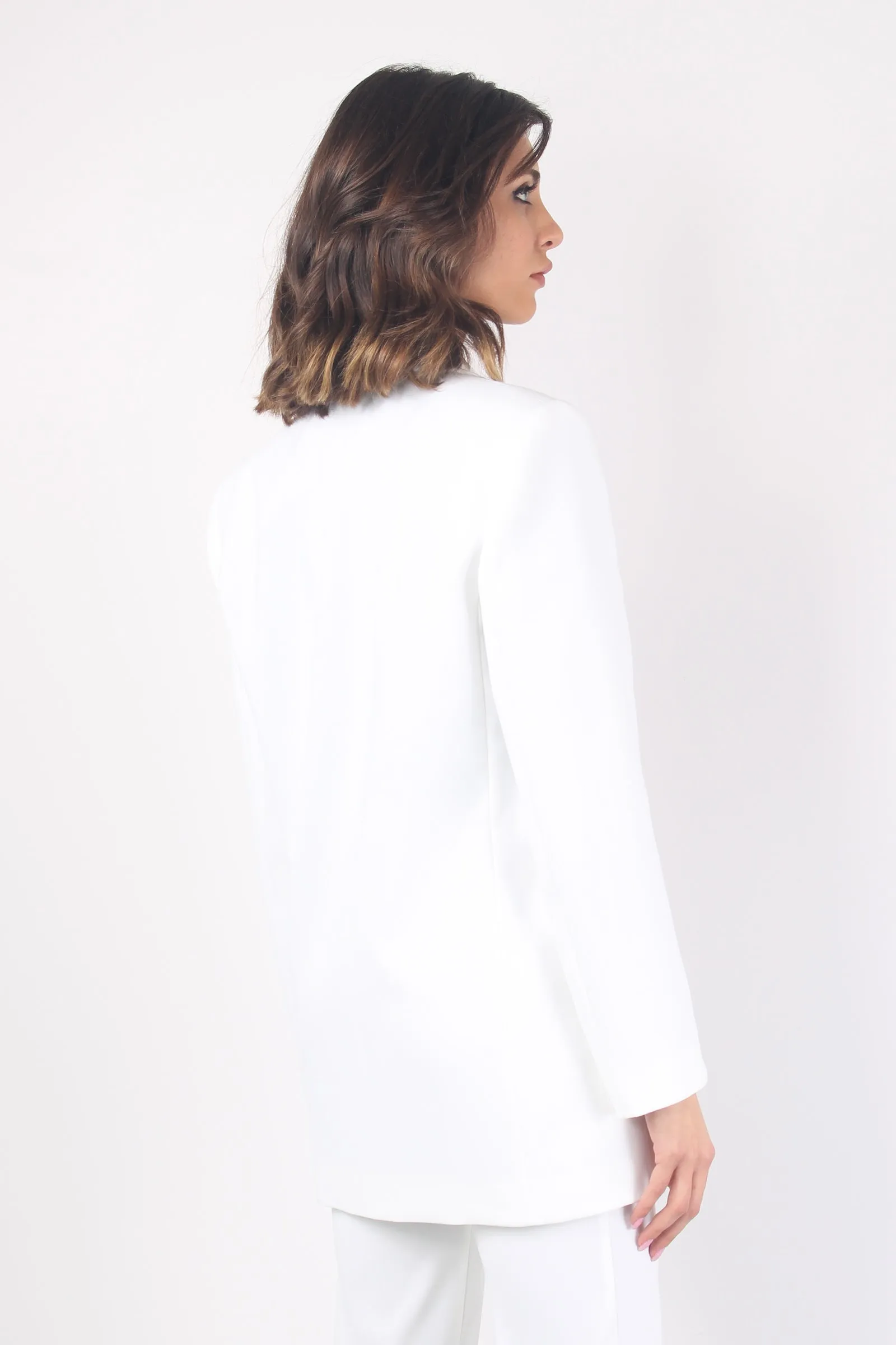 Esagerata Blazer Crepe Stret White