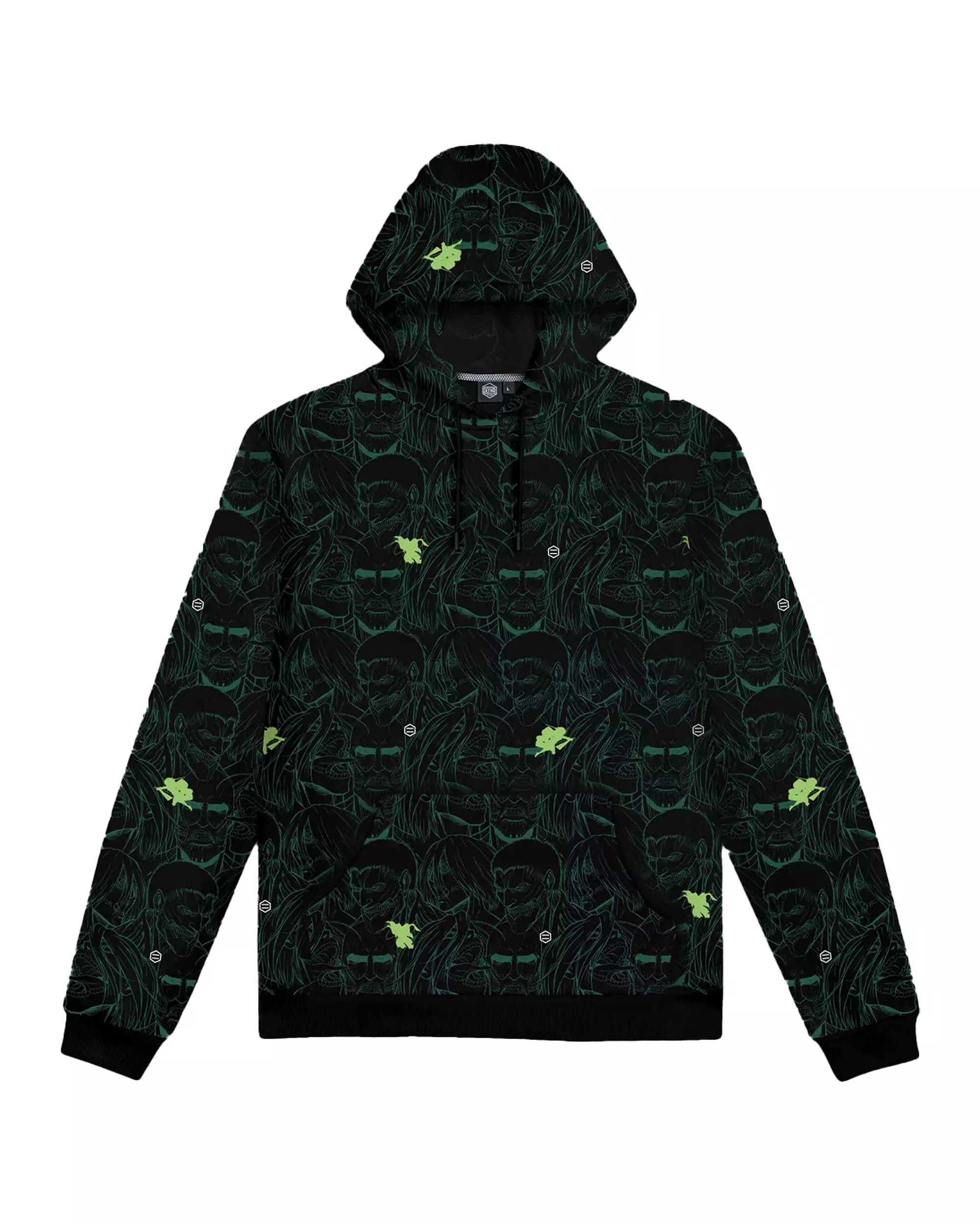 Felpa Uomo Dolly Noire AoT Pattern Hoodie Black