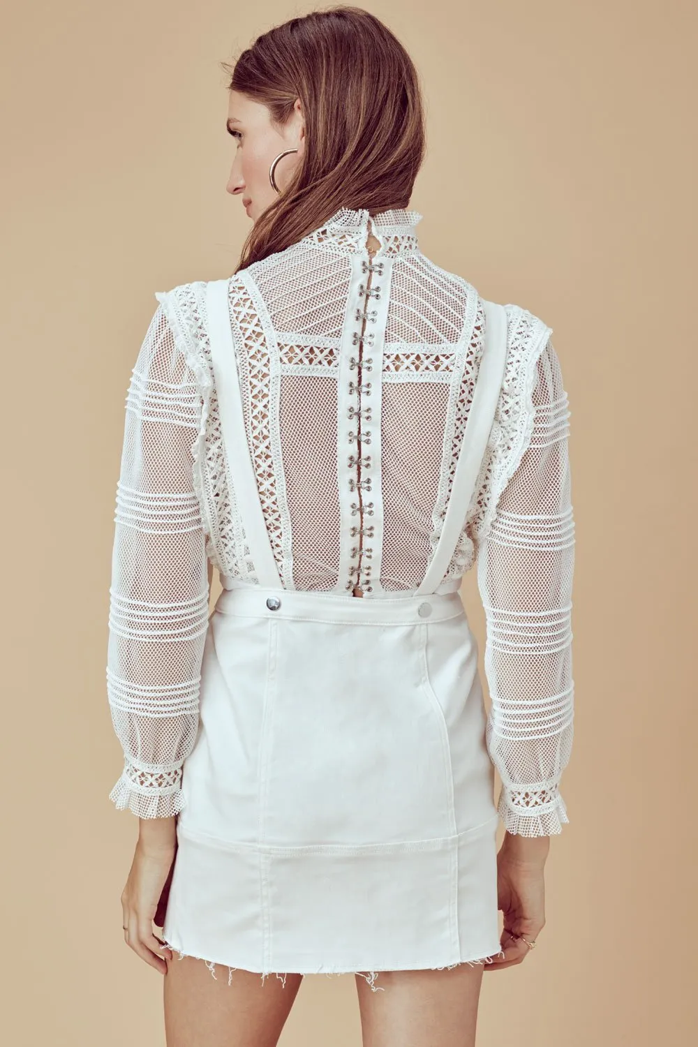 For Love and Lemons Monika Overalls Mini Skirt