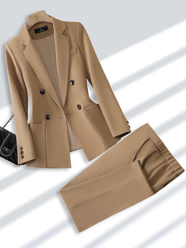 Formal Double-Breasted Women Pant Suit