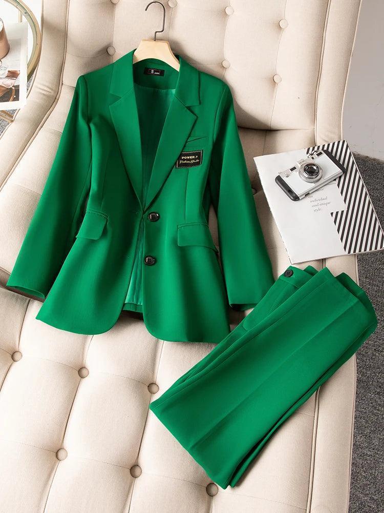 Formal Women Pant Suit with a Chest Badge