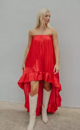 in too deep dress - red