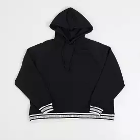 JACQUARD RIB HOODIE BLACK/WHITE