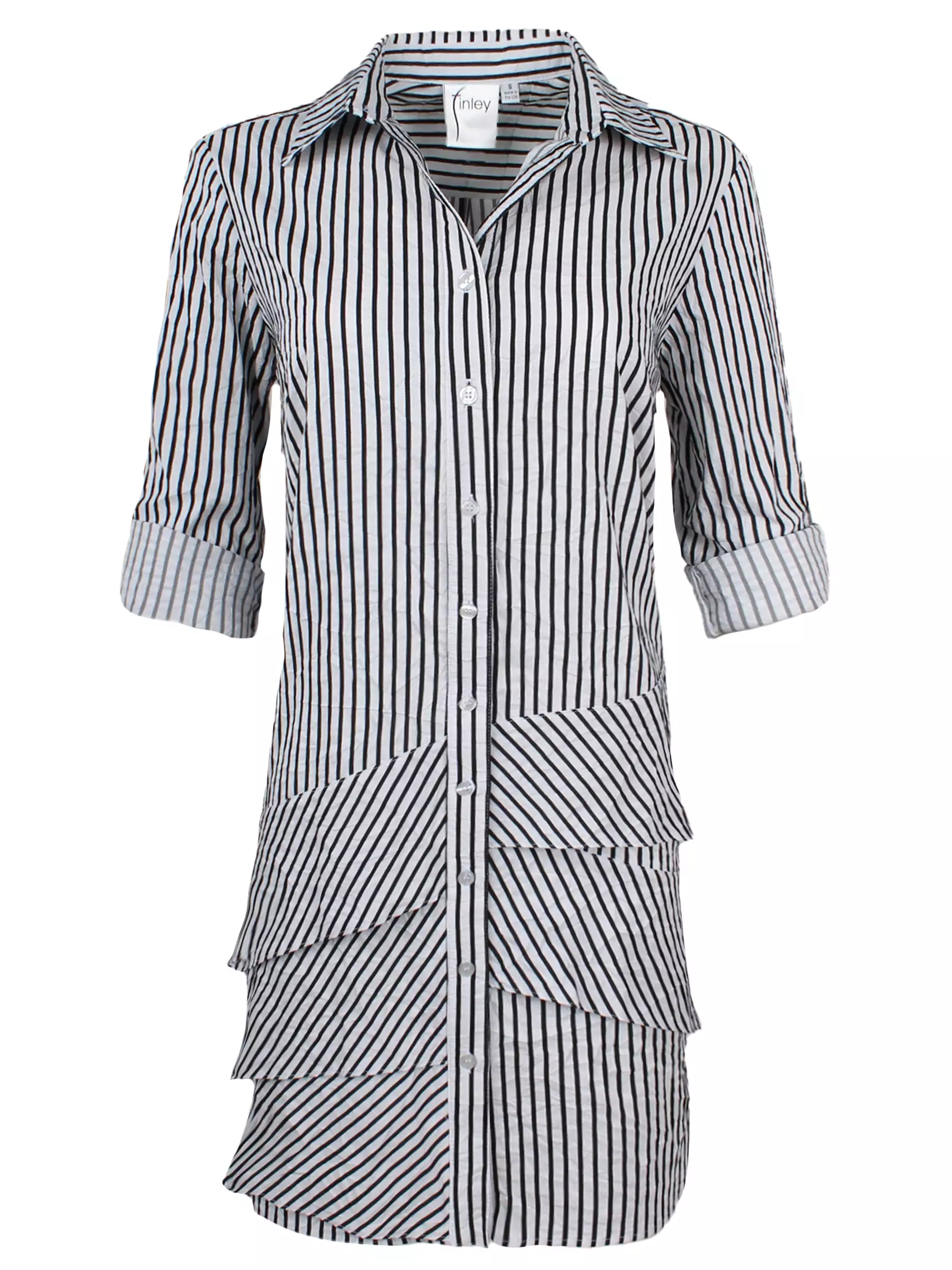 Jenna Dress Black/White Crushed Spectator Stripe - Webstore Exclusive