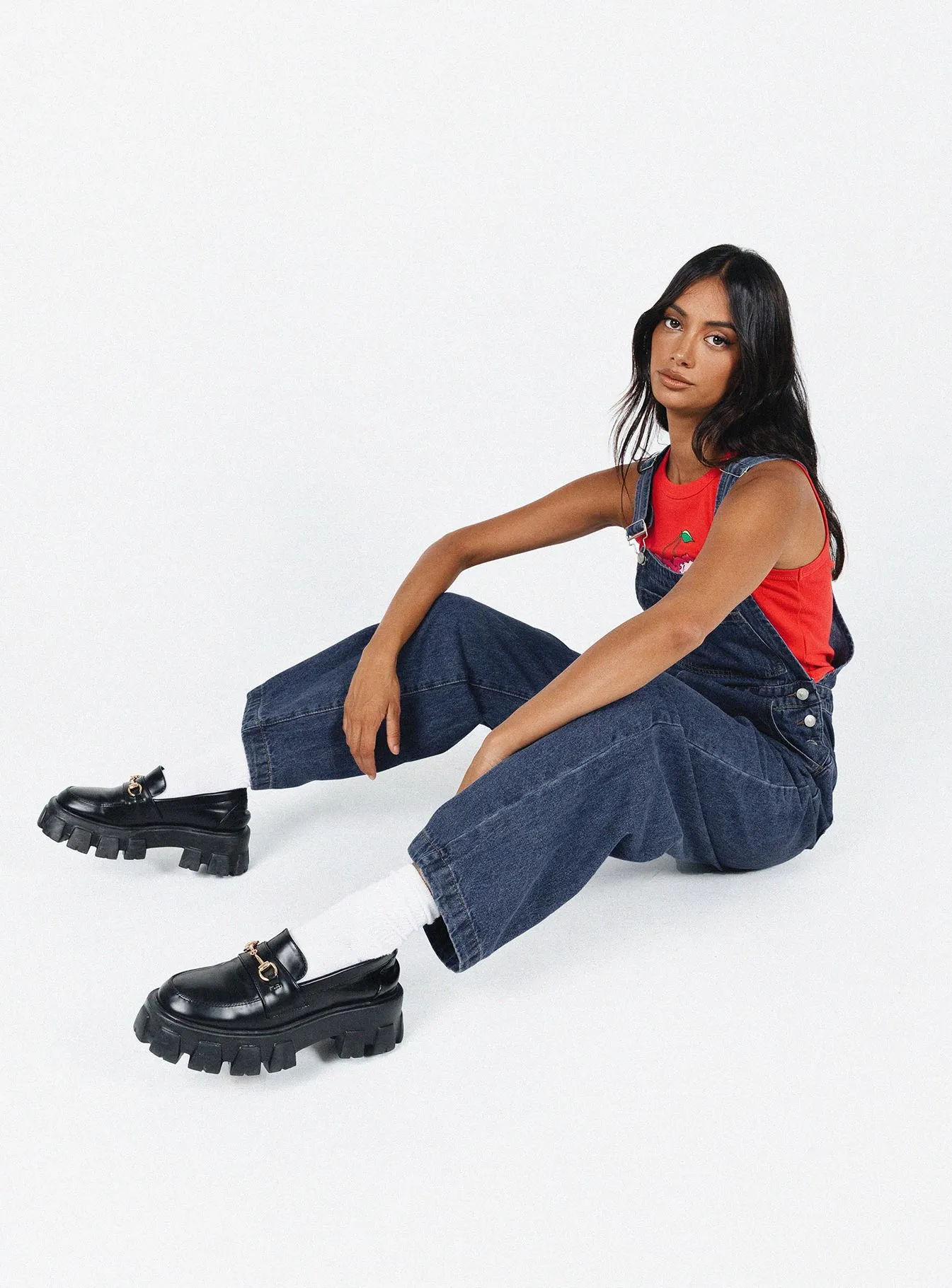 Kacey Long Overalls Mid Blue