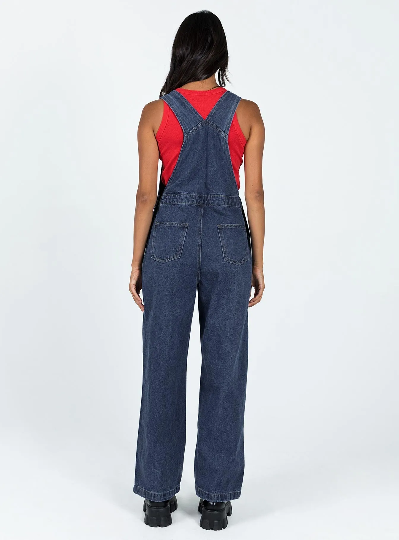 Kacey Long Overalls Mid Blue