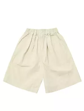 Kappy One Tuck Wide Fatigue Half Pants Cream