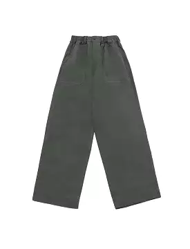 Kappy One Tuck Wide Fatigue Pants Khaki