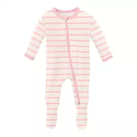 Kickee Pants Footie - Lotus Sweet Stripe