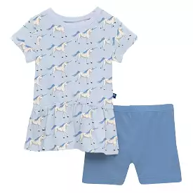 Kickee Pants Outfit Set - Dew Prancing Unicorn