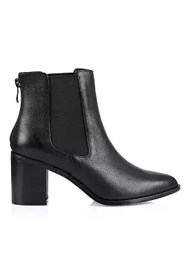 Laurah Chelsea Ankle Boots - Black Leather