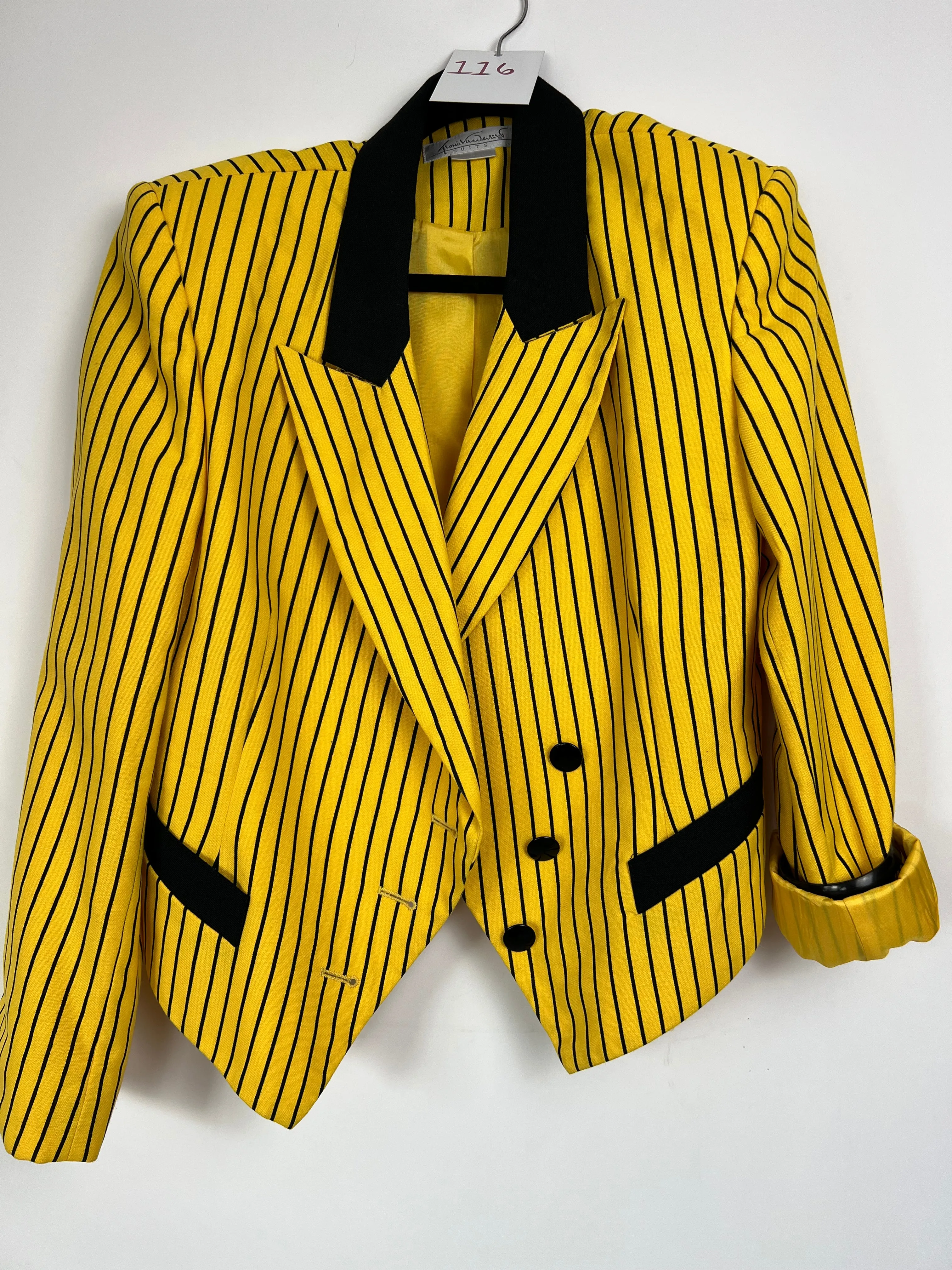 Live: 116 Vintage Yellow Striped Blazer