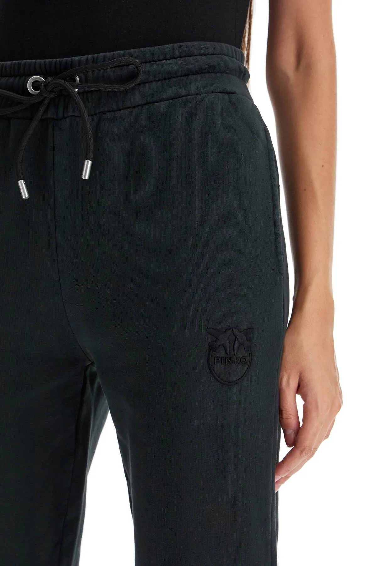 love birds embroidered joggers for 100371 A21P NERO CAVIALE