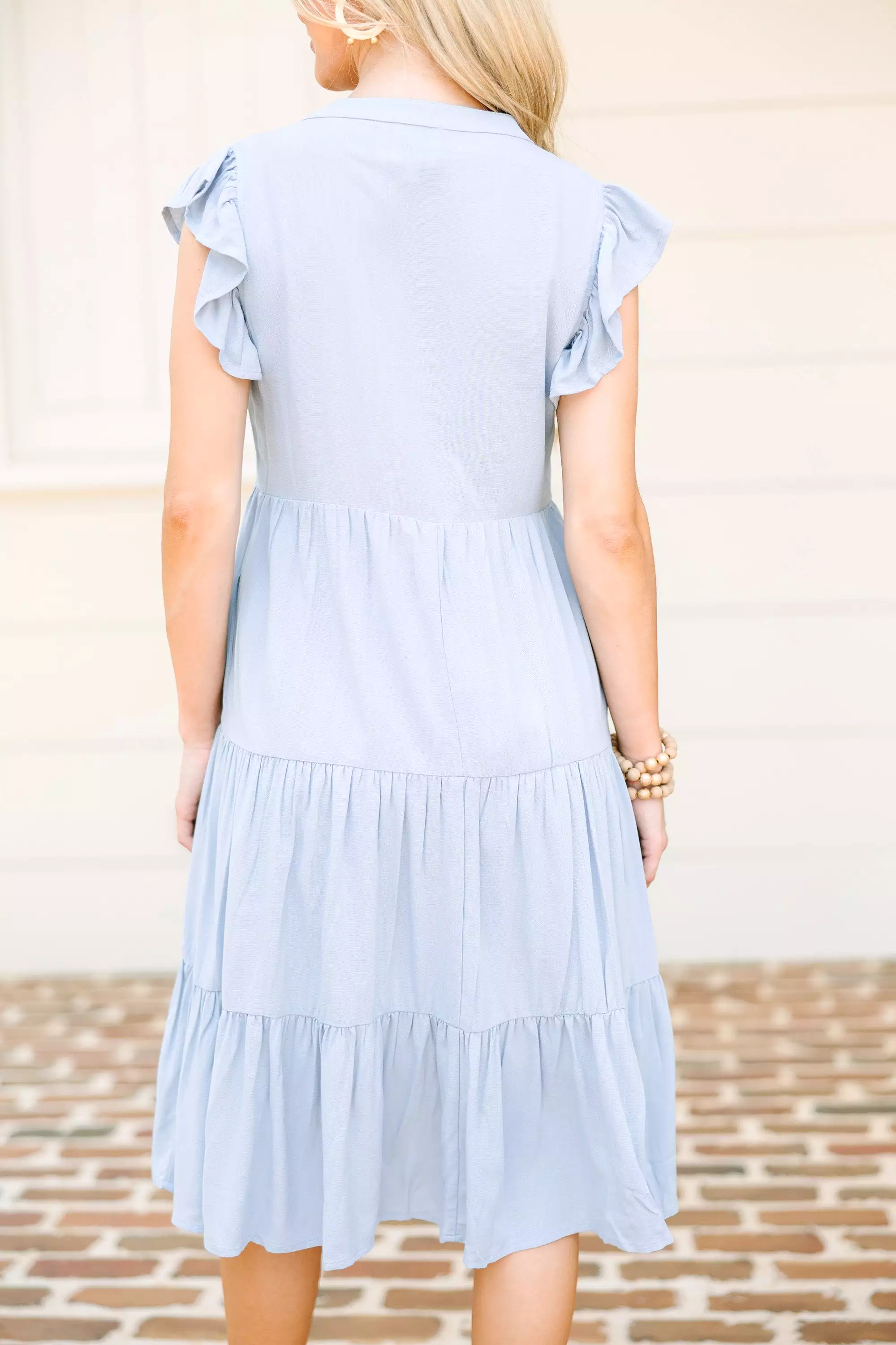 Make It Your Own Light Blue Tiered Dress