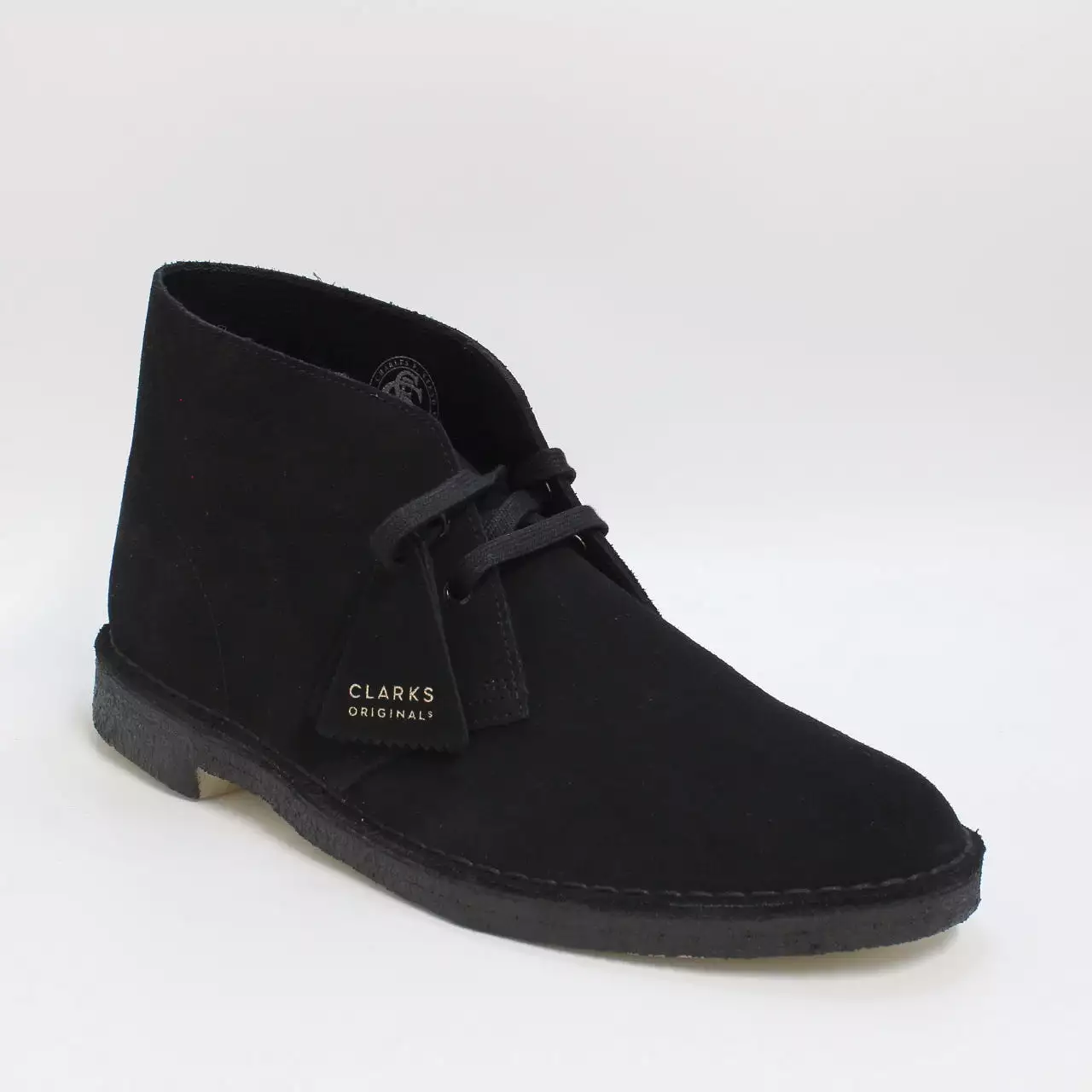 Mens Clarks Originals Mens Desert Boots Black Suede