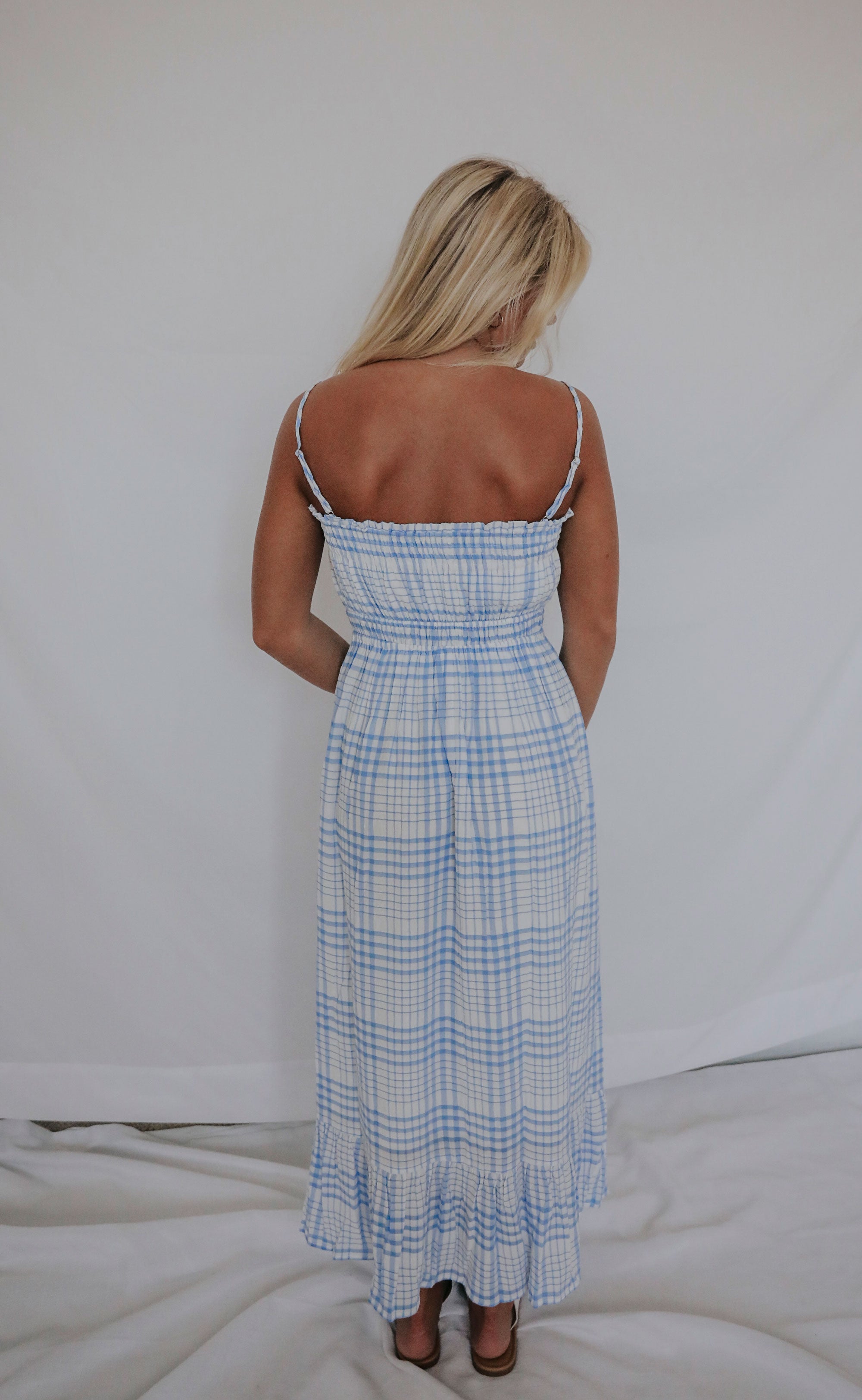 minkpink: emery midi dress - blue