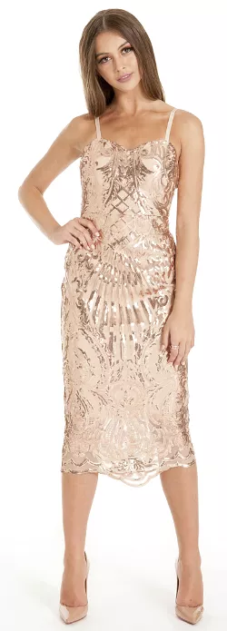 Nikki Gold Sequin Dress