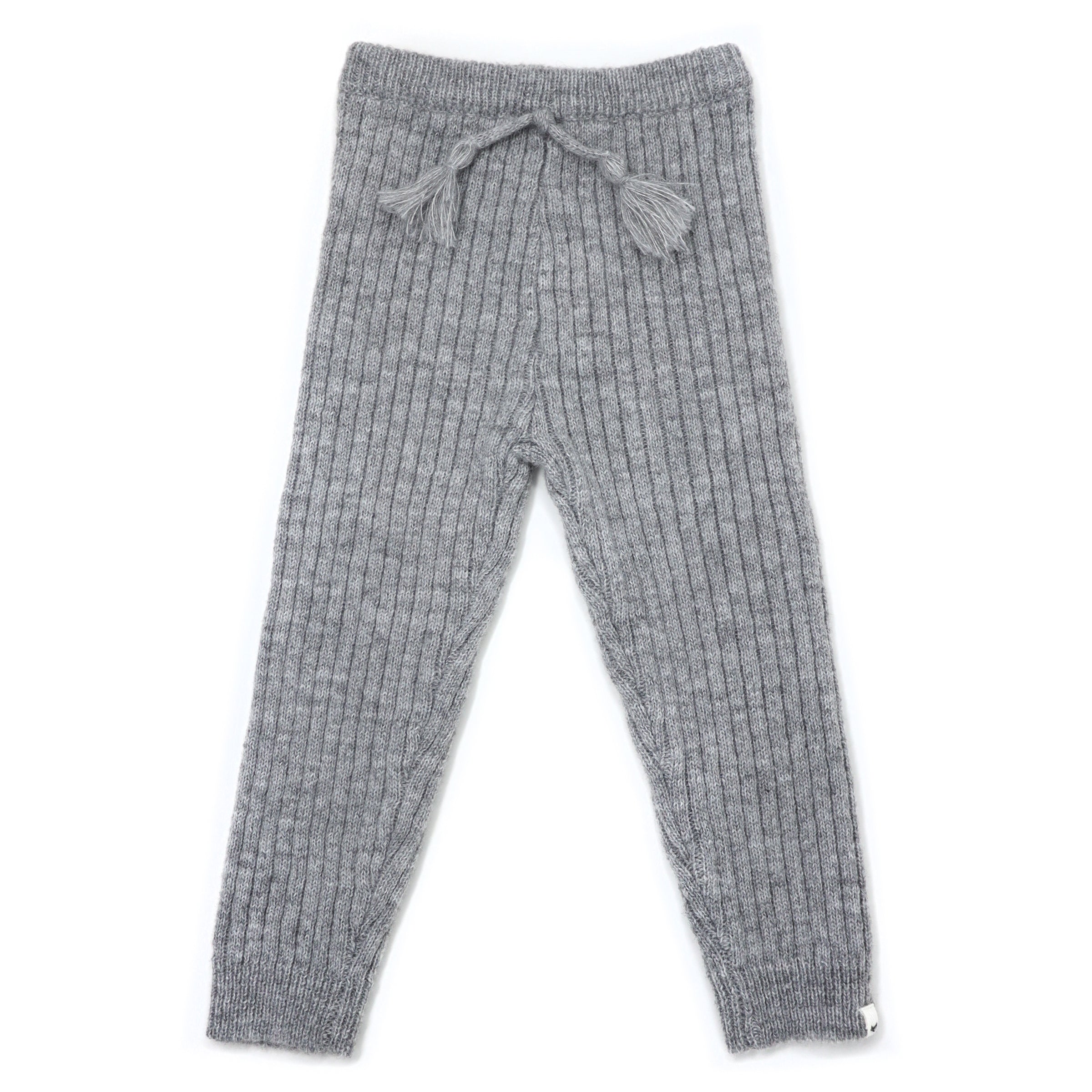 oh baby! Scandi Ribbed Knit Leggings - Heather Gray