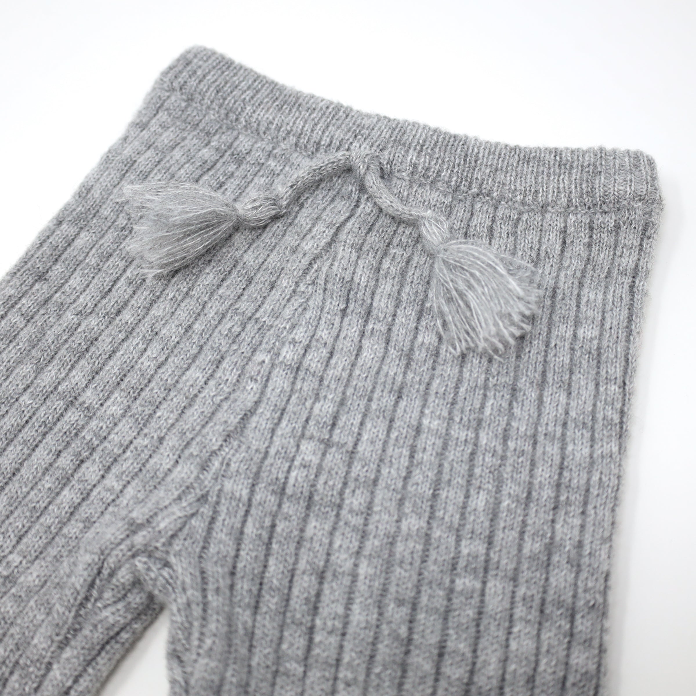 oh baby! Scandi Ribbed Knit Leggings - Heather Gray