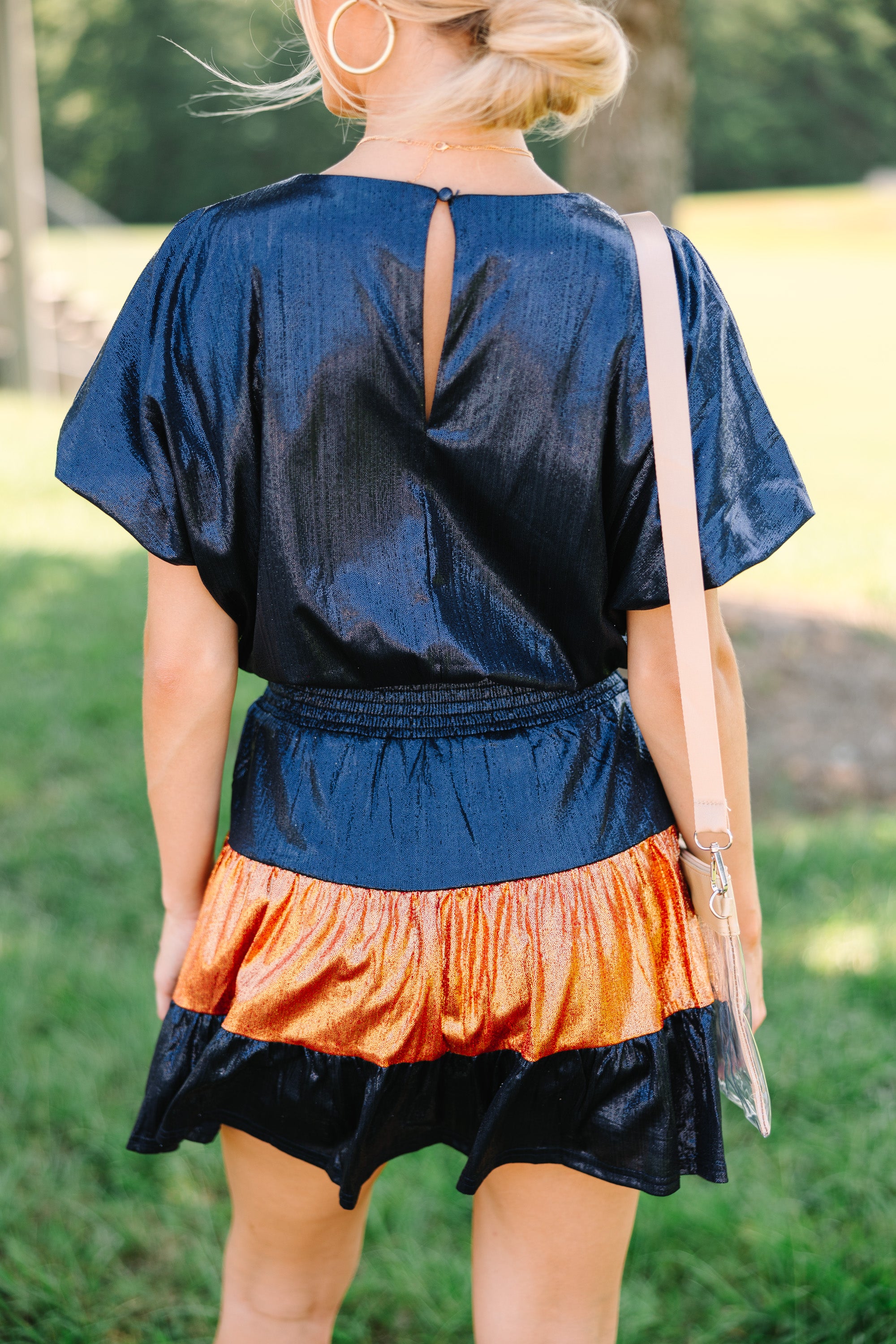 Play Your Game Navy Blue Colorblock Dress