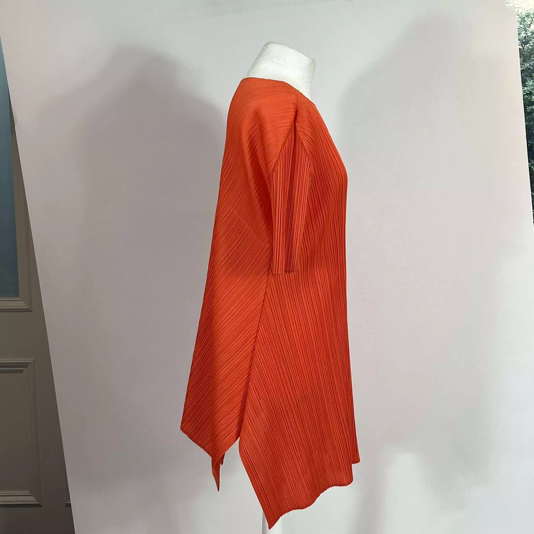 Pleats Please Issey Miyake Orange Flared Midi Dress Sz5 XS/S/M/L/XL