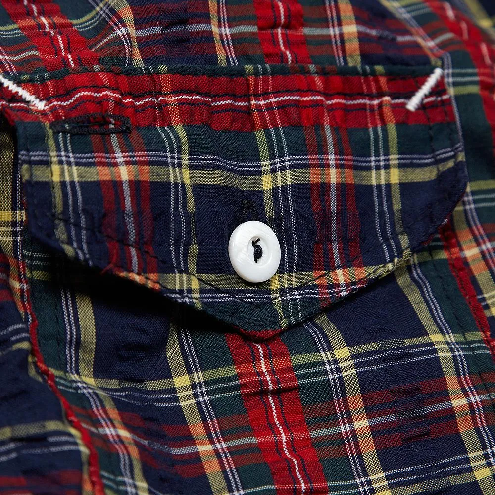 Post Overalls C-POST4 ShirtNavy Tartan Seersucker