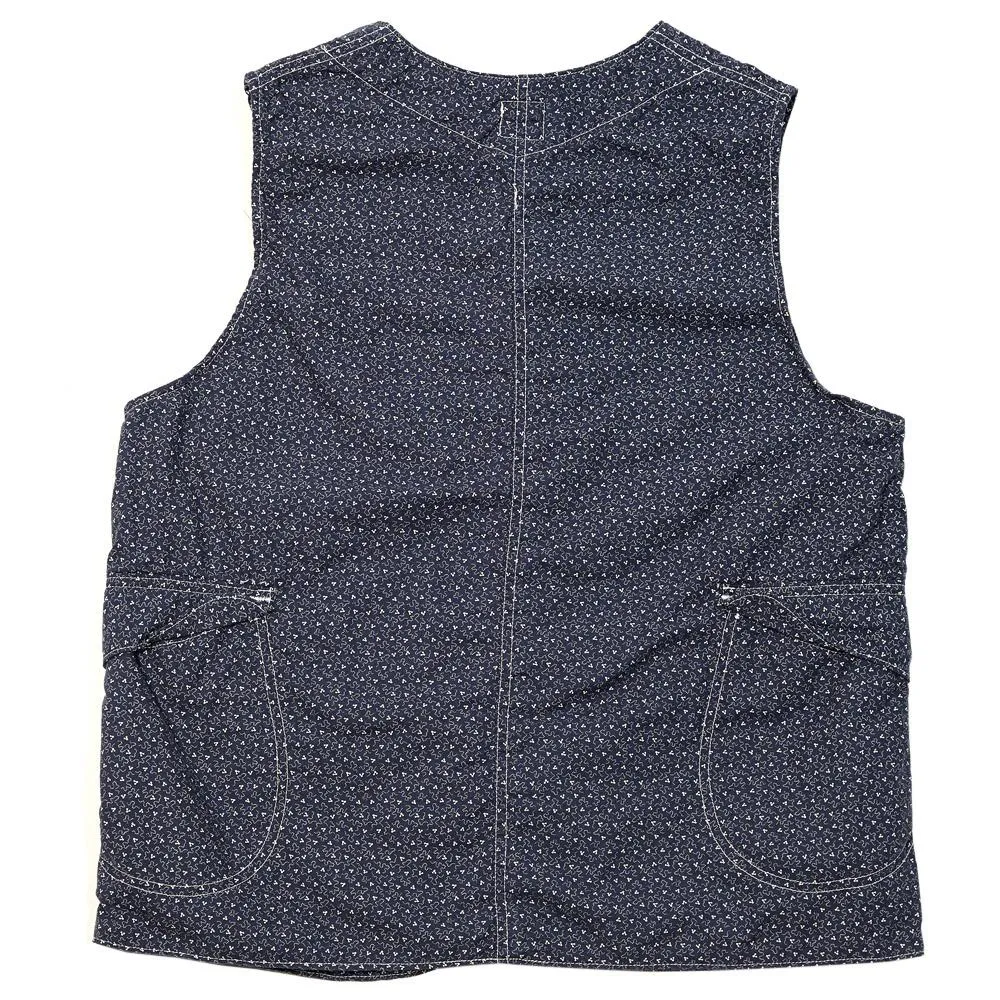 Post Overalls Royal Traveler VestIndigo Atom Calico Print