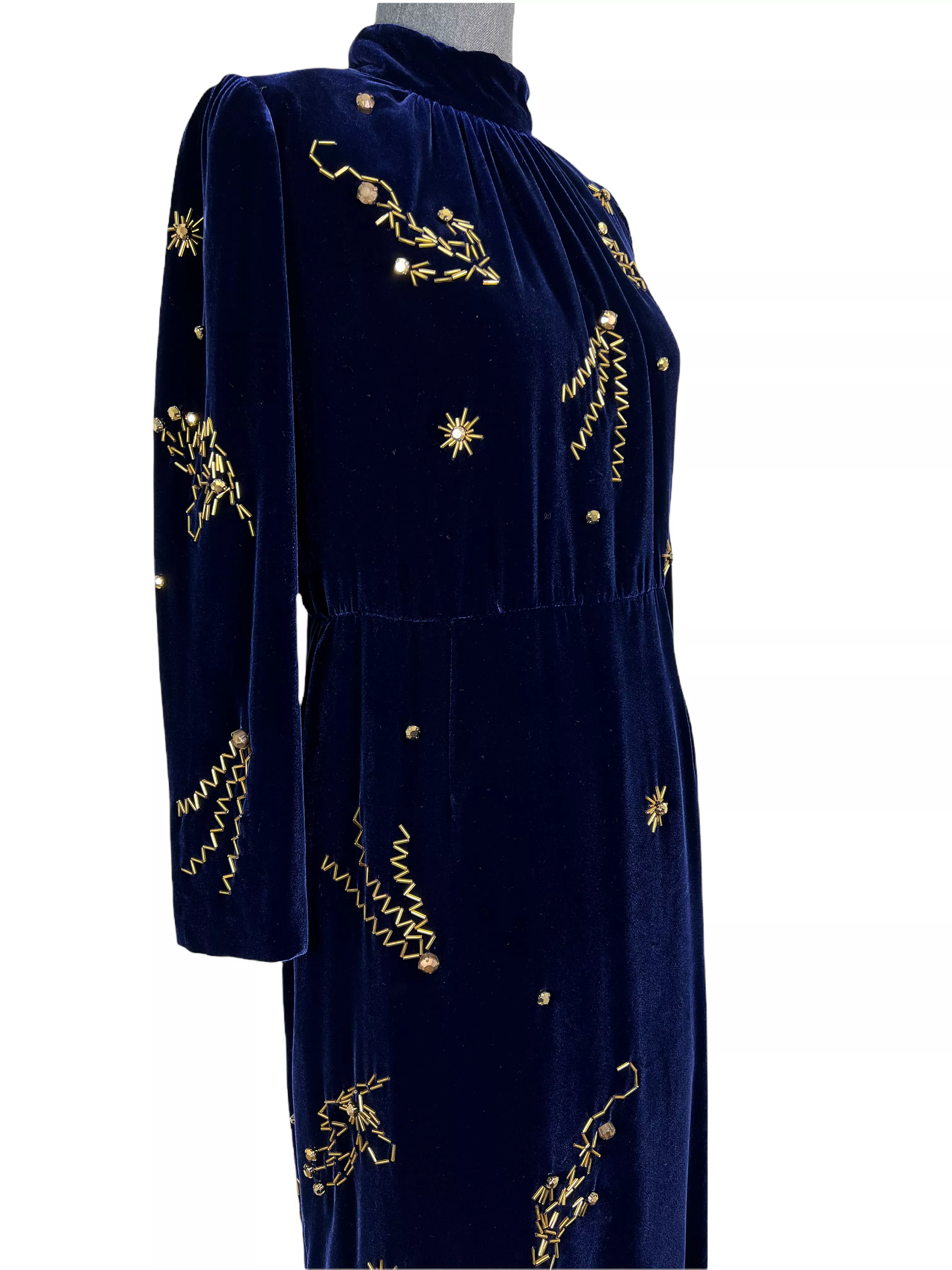 Prada Velvet Embellished Midi Dress Size M