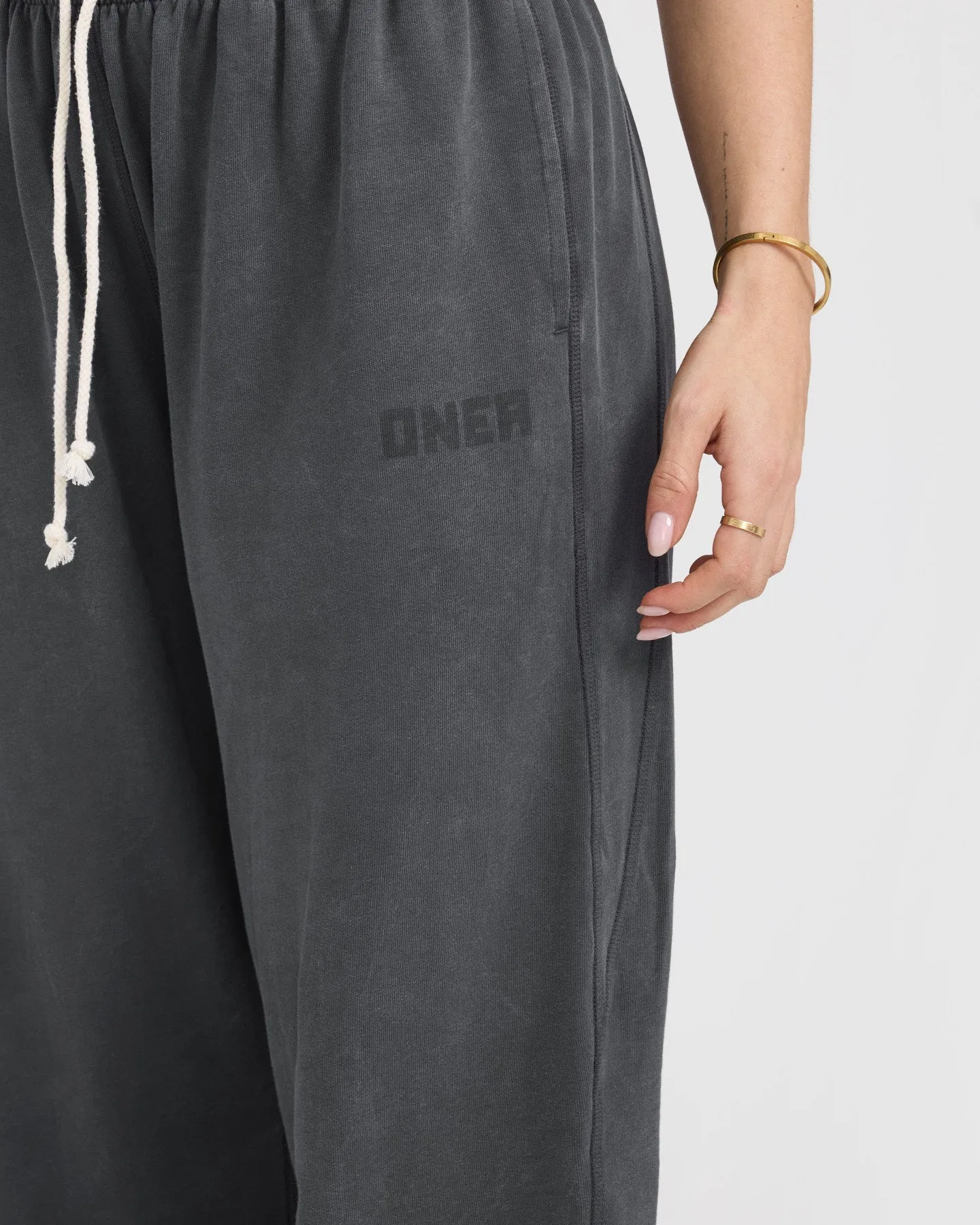 Raw Lounge Wide Leg Joggers | Coal