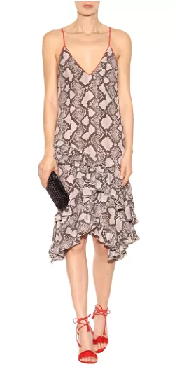 Ruffle Snakeskin Dress